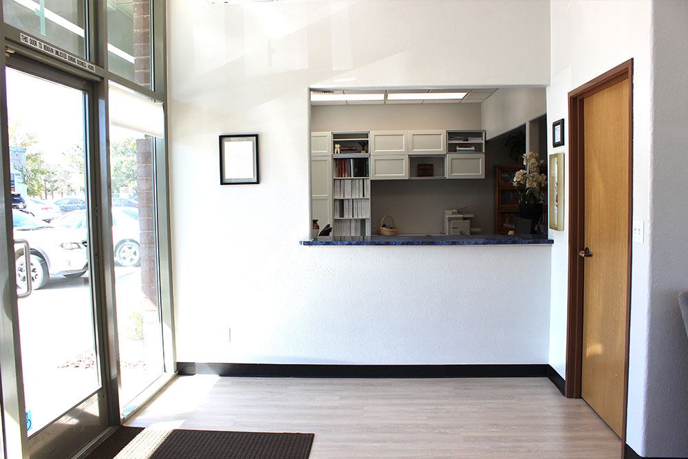 exceptional dentistry office front desk and door