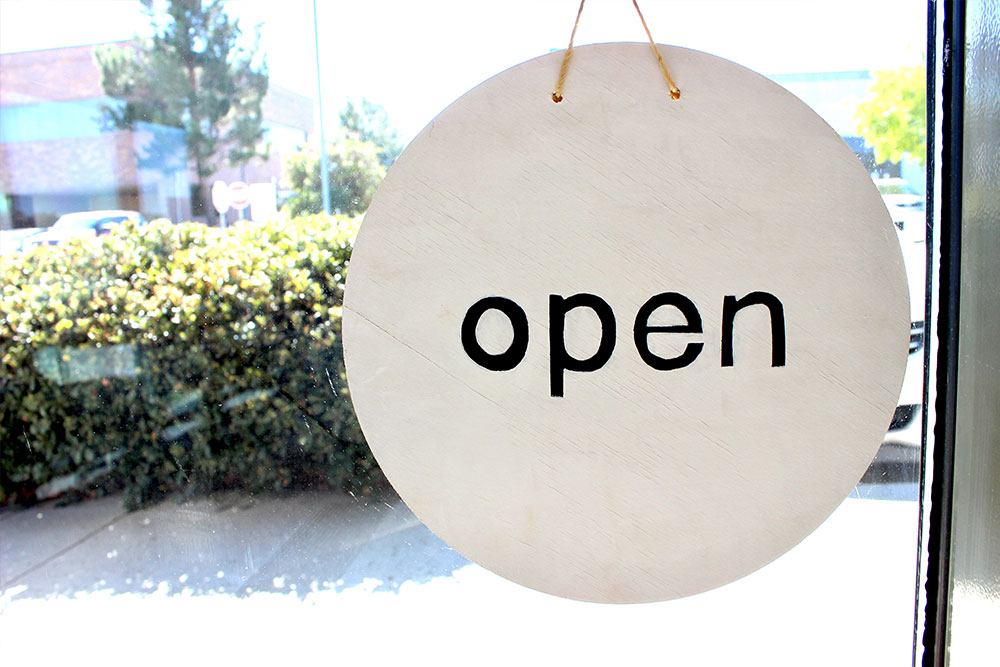 exceptional dentistry office, open sign