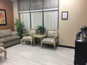 Gray laminate floors dental office